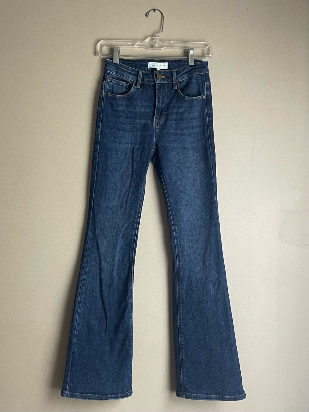 Women's Dark Blue Flare Jeans - Classic Flared Denim